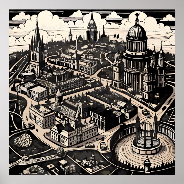 Affiche Carte de Londres victorienne (Devant)