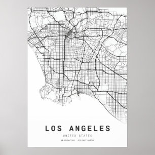 Affiche Carte de Los Angeles