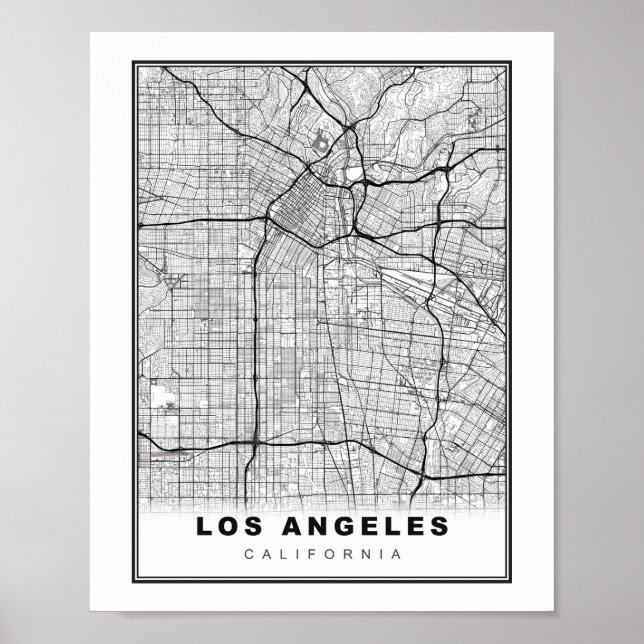 Affiche Carte de Los Angeles (Devant)