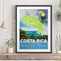 Carte de lune de miel romantique Costa Rica