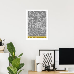 Affiche Carte de Madrid