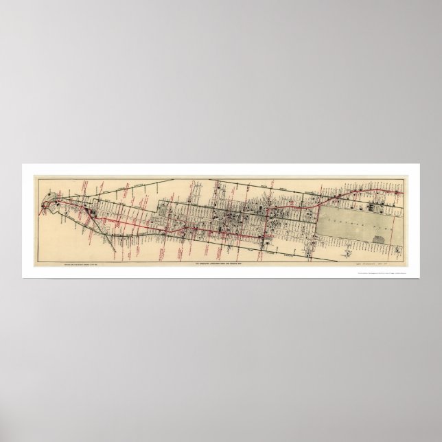 Affiche Carte de Manhattan New York 1906 (Devant)