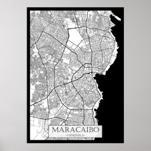 Affiche Carte de Maracaibo Venezuela