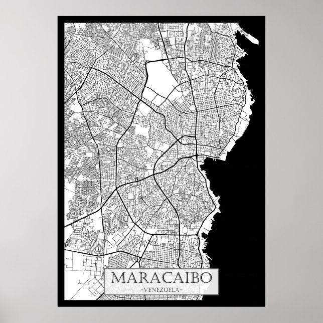Affiche Carte de Maracaibo Venezuela (Devant)