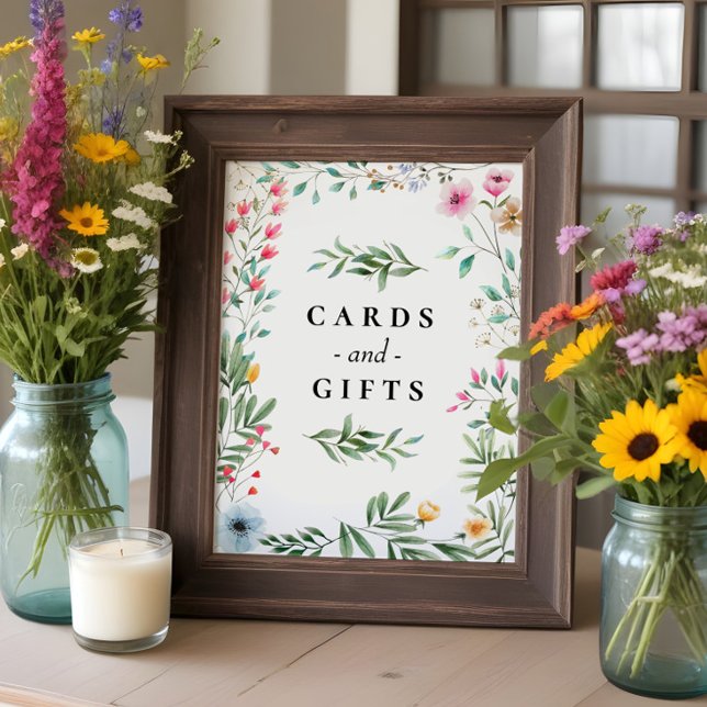 Affiche Carte de mariage de fleurs sauvages pour la mariée (Créateur téléchargé)