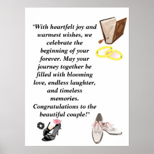 Affiche Carte de mariage élégante – Talons noirs chic avec
