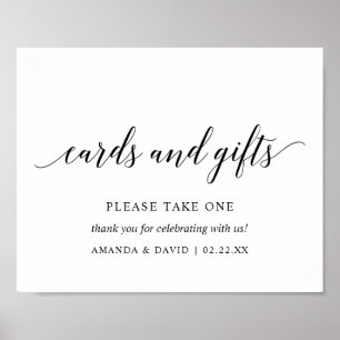 Affiche Carte de mariage élégante typographie Black v2