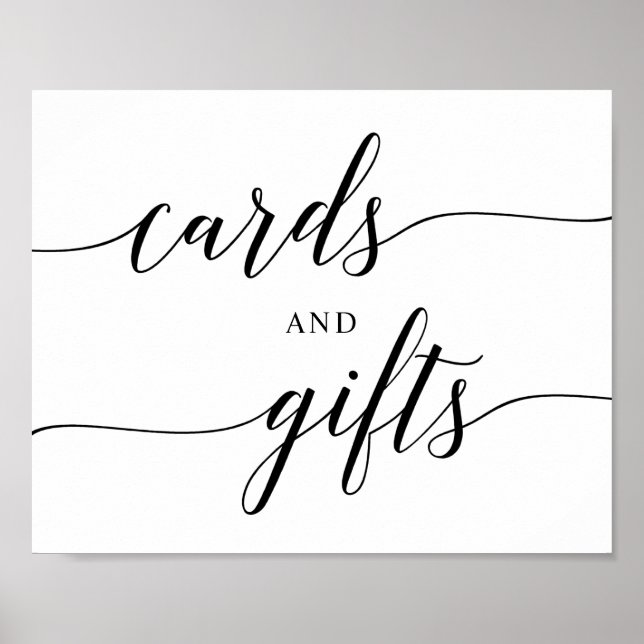 Affiche Carte de mariage élégante typographie Black v3 (Devant)