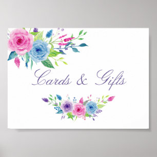 Affiche Carte de mariage et cadeau Floral Aquarelle