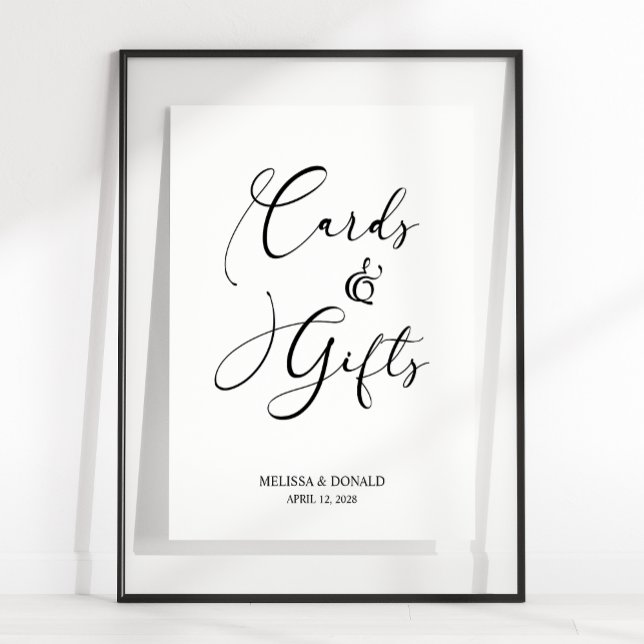 Affiche Carte de mariage et cadeaux à écriture simple mode (Créateur téléchargé)