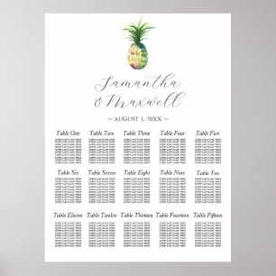 Affiche Carte de mariage personnalisée Aquarelle Ananas