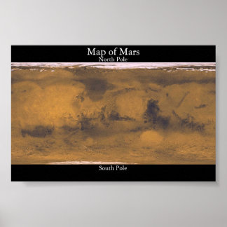 Affiche Carte de Mars