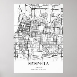 Affiche Carte de Memphis