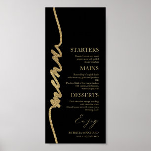 Affiche Carte de menu de mariage 4x9 imprimable pour assie