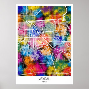 Affiche Carte de Mexico