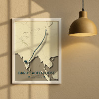 Carte de migration des oies à tête de barre - Mini