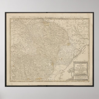 Affiche Carte de Moldavie et de Valachie de 1785