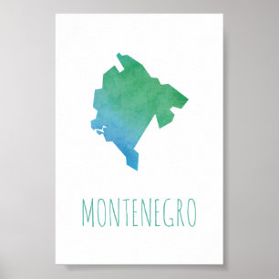Affiche Carte de Monténégro