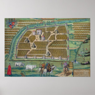 Affiche Carte de Moscou