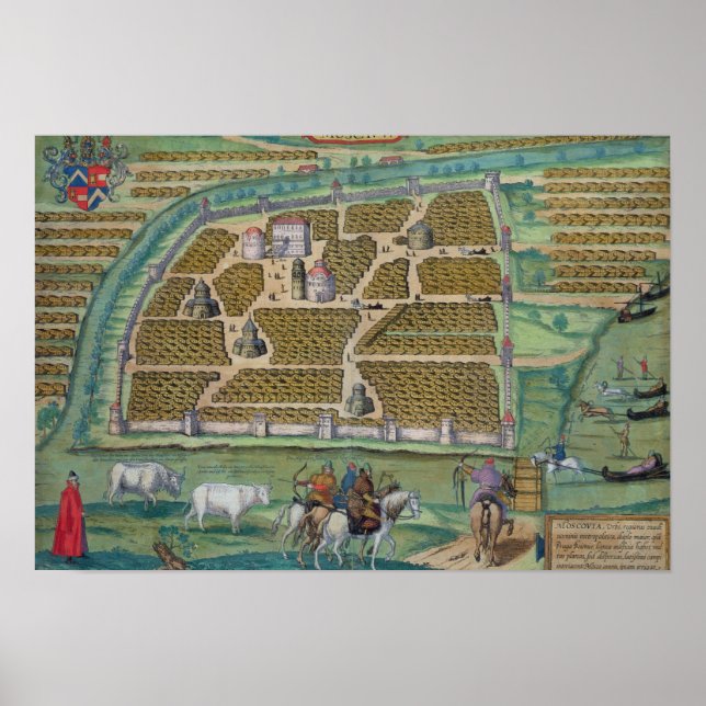 Affiche Carte de Moscou (Devant)