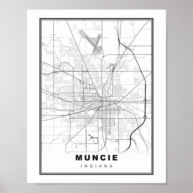 Affiche Carte de Muncie (Devant)