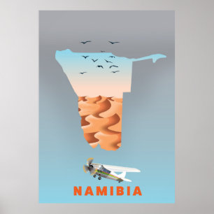 Affiche Carte de Namibie