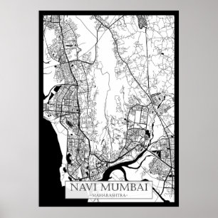 Affiche Carte de Navi Mumbai Maharashtra