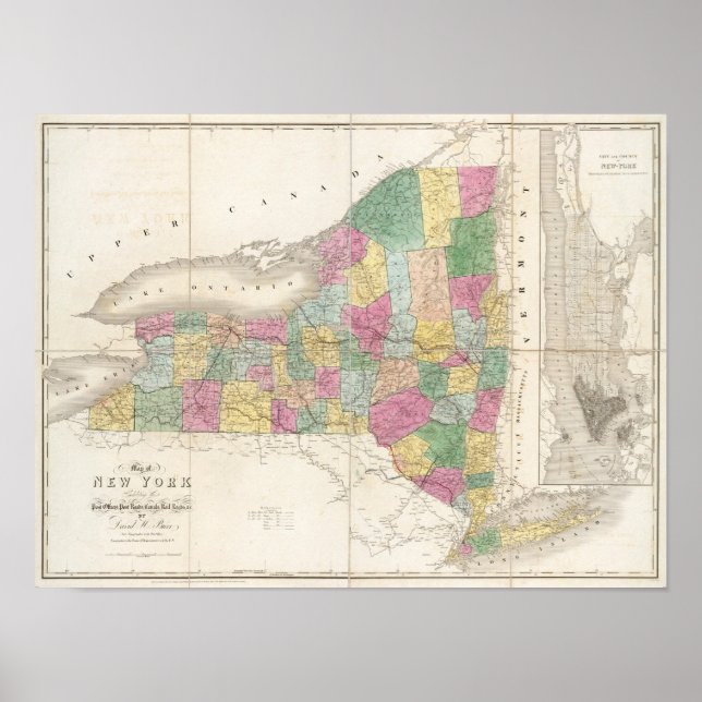 Affiche Carte de New York (Devant)