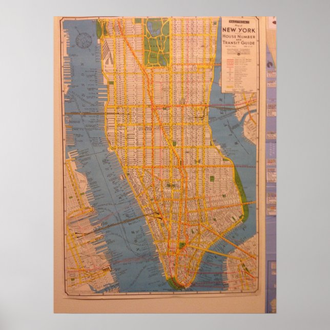 Affiche Carte de New York,Affiche (Devant)
