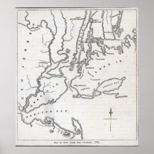 Affiche Carte de New York et de la proximité
