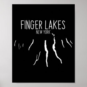Affiche Carte de New York Finger Lakes Conception _1