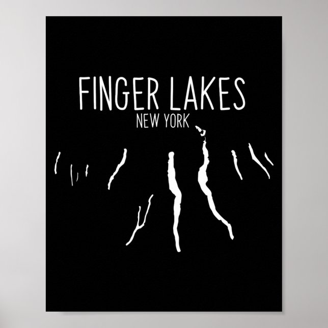Affiche Carte de New York Finger Lakes Conception _1 (Devant)