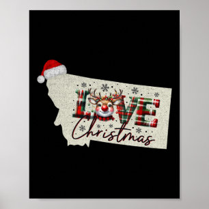 Affiche Carte de Noël du Montana Montana Christmas