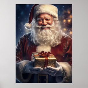 Affiche Carte de Noël du Père Noël