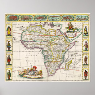 Affiche Carte de nova Afrique de l'Afrique  