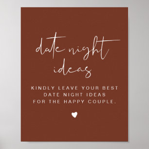 Affiche Carte de nuit de date en terre cuite CORIANDER Pos