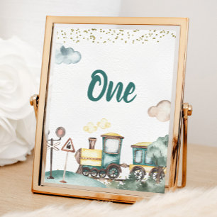 Affiche Carte de numéro de table d'anniversaire du garçon 