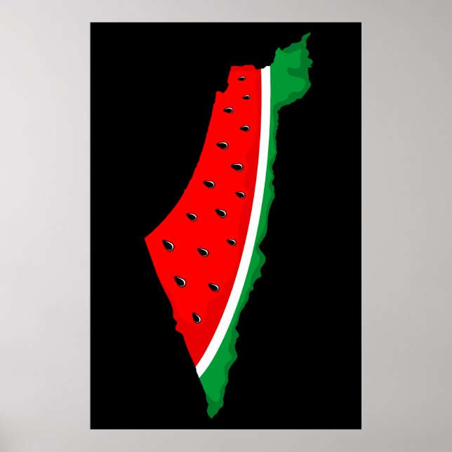 Affiche Carte de Palestine Watermelon Symbole de la libert (Devant)