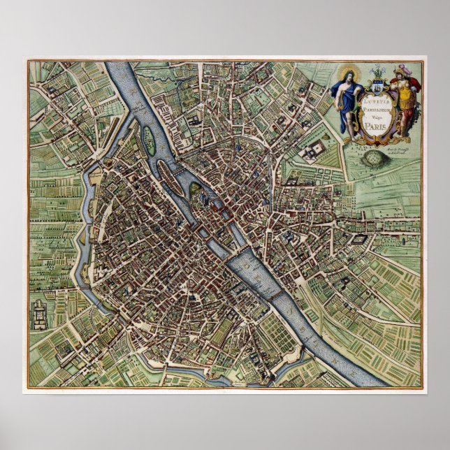 Affiche Carte de Paris 1657 (Devant)