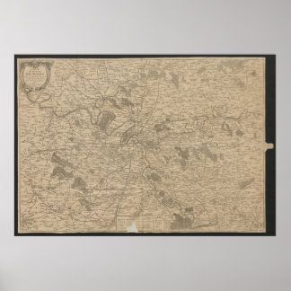 Affiche Carte de Paris 1780, carte de ville historique, pl