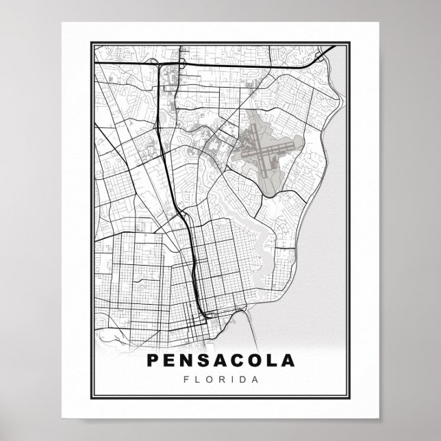 Affiche Carte de Pensacola (Devant)