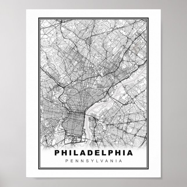 Affiche Carte de Philadelphie (Devant)