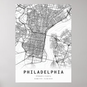 Affiche Carte de Philadelphie