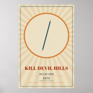 Affiche Carte de piste de Kill Devil Hills FFA | Rétro