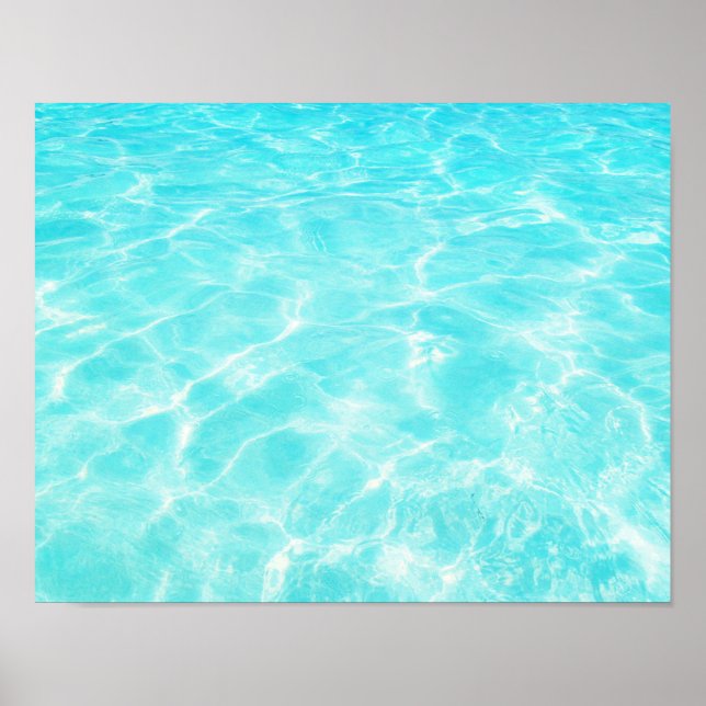Affiche Carte de plage Turquoise Blue Carribean Ocean Wate (Devant)