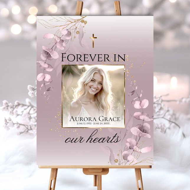 Affiche Carte de programme de funérailles Sérénité florale (Créateur téléchargé)