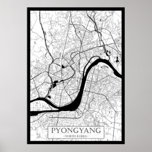 Affiche Carte de Pyongyang Corée du Nord
