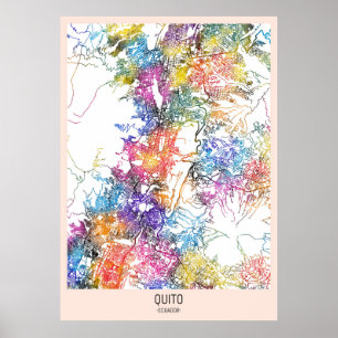 Affiche Carte de Quito Ecuador