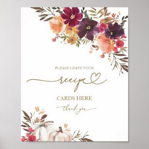 Affiche Carte de recette citrouille de Fête des mariées d'