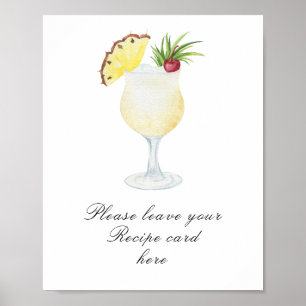 Affiche Carte de recette de cocktail pour enterrement de v